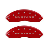 MGP 4 Caliper Covers Engraved Front Mustang Engraved Rear S197/GT Red finish silver ch