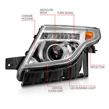 Load image into Gallery viewer, ANZO 11-15 Ford Explorer Projector Headlights w/ Light Bar Chrome Housing w/ Amber light