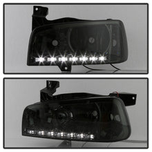 Load image into Gallery viewer, Xtune Dodge Charger 06-10 1Pc LED Crystal Headlights Smoke HD-ON-DCH05-1PC-LED-SM