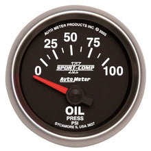 Load image into Gallery viewer, Autometer Sport-Comp II 52mm 0-100 PSI Short Sweep Electronic Oil Pressure Gauge