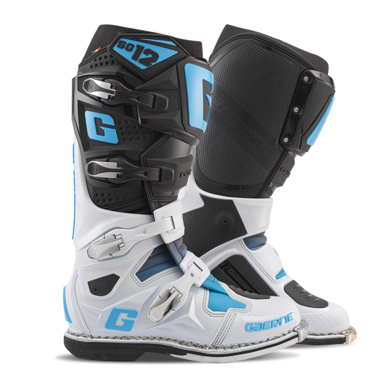 Gaerne SG12 Limited Edition Boot Black/White/Carolina Blue - Size 9.5