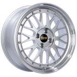 BBS LM 17x7.5 4x100 ET40 Diamond Silver Center Diamond Cut Lip Wheel -70mm PFS/Clip Required