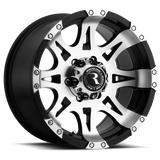 Raceline 982 Raptor 17x9in / 6x135 BP / 6mm Offset / 87.1mm Bore - Black & Machined Wheel