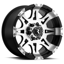 Load image into Gallery viewer, Raceline 982 Raptor 17x9in / 8x165.1 BP / -12mm Offset / 130.81mm Bore - Black &amp; Machined Wheel