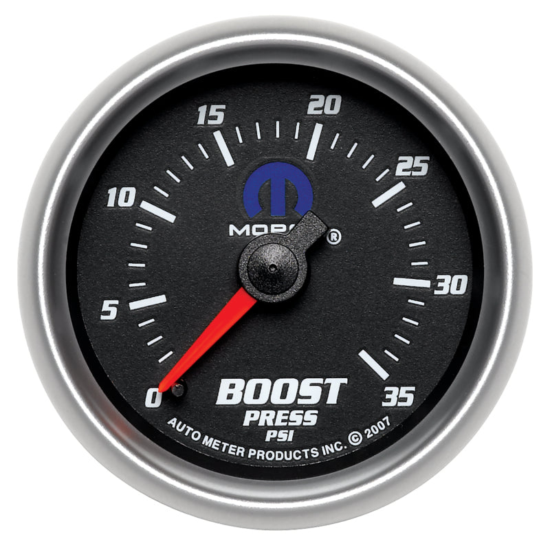 AutoMeter Gauge Boost 2-1/16in. 35PSI Mechanical Black Mopar