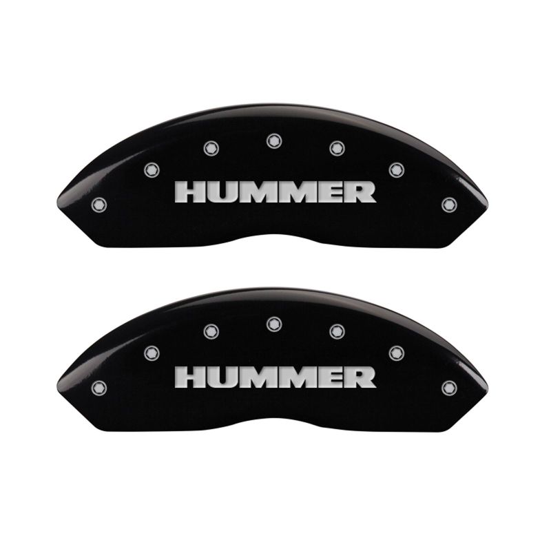 MGP 4 Caliper Covers Engraved Front & Rear Hummer Black finish silver ch