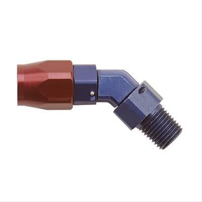 Fragola -6AN x 45 Degree Hose End x 3/8 NPT - Black