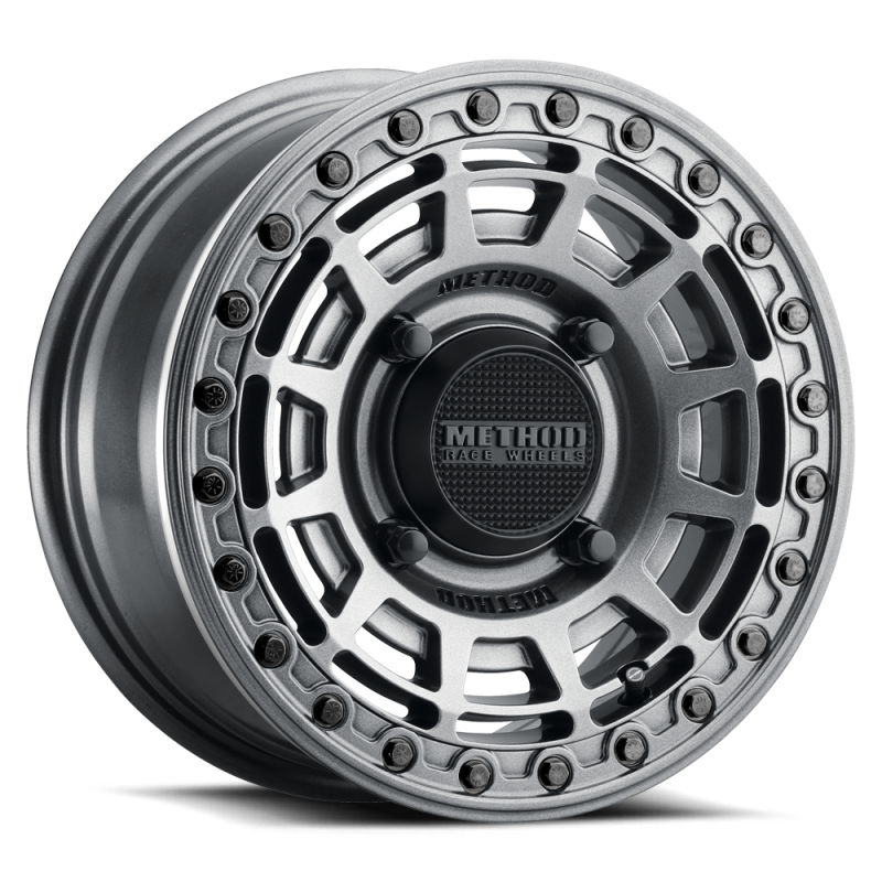 Method MR415 Beadlock 15x10 / 6+4/25mm Offset / 5x4.5 / 76 CB Graphite Wheel - Gloss Graphite Ring