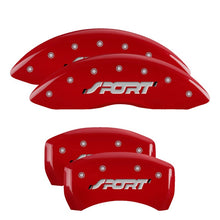 Load image into Gallery viewer, MGP 4 Caliper Covers Engraved Front &amp; Rear MGP Red finish silver ch