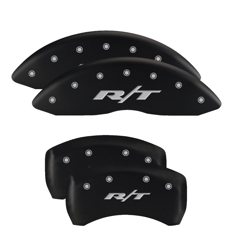 MGP 4 Caliper Covers Engraved Front & Rear RT Black finish silver ch