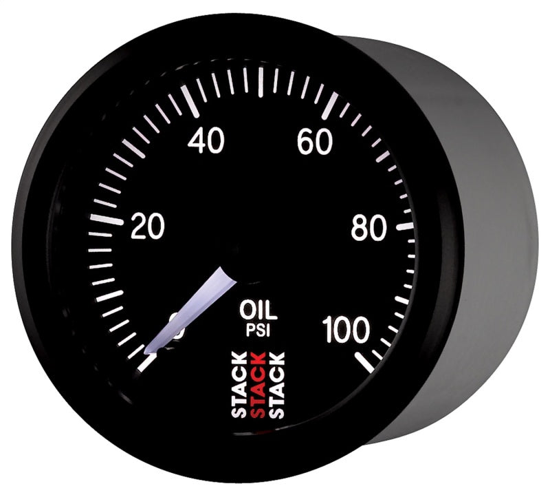 Autometer Stack 52mm 0-100 PSI 1/8in NPTF Male Pro Stepper Motor Oil Pressure Gauge - Black