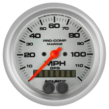 Load image into Gallery viewer, Autometer Marine Silver Ultra-Lite 3-3/8in 120MPH GPS Speedometer Gauge