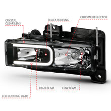 Load image into Gallery viewer, ANZO 1999-2000 Cadillac Escalade Crystal Headlights Light Bar Black Housing (Pair)