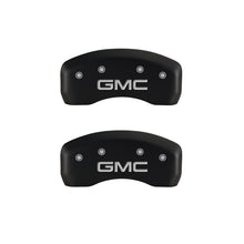 Load image into Gallery viewer, MGP 4 Caliper Covers Engraved Front &amp; Rear GMC Red finish silver ch