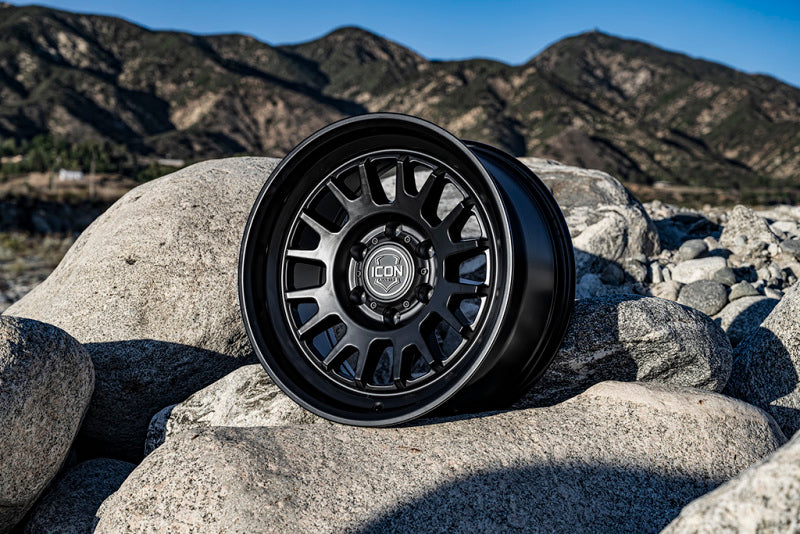 ICON Anza 17x8.5 6x120 0mm Offset 4.75in BS 67mm Hub Bore Satin Black Wheel