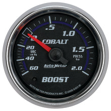 Load image into Gallery viewer, Autometer Cobalt 52mm 2 BAR Mechanical Boost Gauge