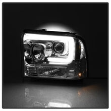 Load image into Gallery viewer, Spyder 05-07 Ford F250/350/450 SD Ver 2 Proj Headlights - Light Bar DRL - Black PRO-YD-FS05V2-LB-C