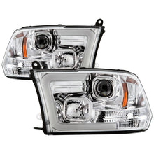 Load image into Gallery viewer, Spyder 09-16 Dodge Ram 1500 Ver 2 Proj Headlight - Light Bar Turn Signal - Chro - PRO-YD-DR09V2-SB-C