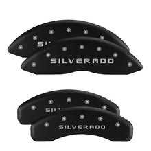 Load image into Gallery viewer, MGP 4 Caliper Covers Engraved Front &amp; Rear With out stripes/Dart Black finish silver ch