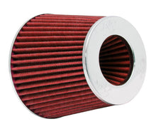 Load image into Gallery viewer, K&amp;N Universal Air Filter Chrome Round Tapered Red - 4in Flange ID x 1.125in Flange Length x 5.5in H