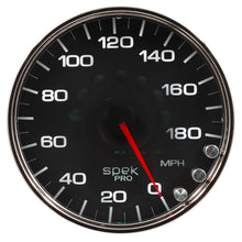 Load image into Gallery viewer, Autometer Spek-Pro Gauge Speedometer 5in 180 Mph Elec. Programmable Black/Chrome