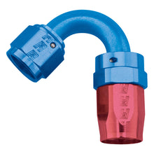 Load image into Gallery viewer, Russell Performance -10 AN Red/Blue 120 Degree Full Flow Swivel Hose End (With 15/16in Radius)