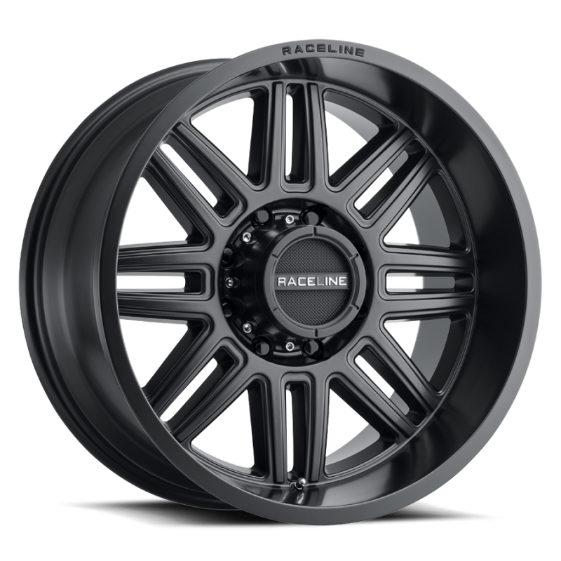 Raceline 948B Split 18x9in / 5x139.7 BP / -12mm Offset / 106.5mm Bore - Satin Black Wheel