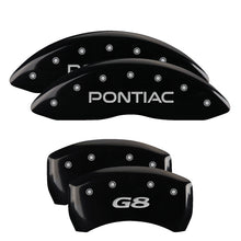 Load image into Gallery viewer, MGP 4 Caliper Covers Engraved Front &amp; Rear MGP Black finish silver ch