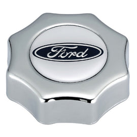 Ford Racing Ford Oval Logo Screw In Type Oil Fill Cap - Chrome Finish