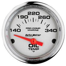 Load image into Gallery viewer, Autometer Marine Chrome Ultra-Lite 2-1/16in Electric Oil Temperature Gauge 140-300 Deg F