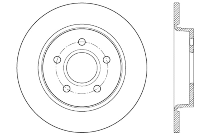 StopTech 12-15 Ford Focus w/ Rear Disc Brakes Rear Right Slotted & Drilled Rotor