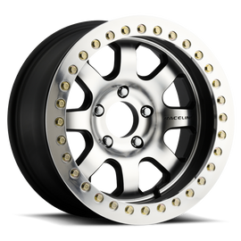 Raceline RT260 Avenger 17x8.5in/6x139.7 BP/-19mm Offset/107.95mm Bore - Black & MACH. Beadlock Wheel