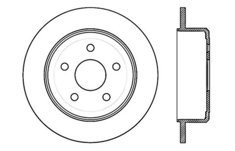 StopTech Power Slot 07-13 Jeep Wrangler Rear Left Drilled & Slotted Rotor