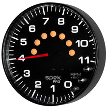 Load image into Gallery viewer, Autometer Spek-Pro Gauge Tachometer 5in 11K Rpm W/Shift Light &amp; Peak Mem Black/Black