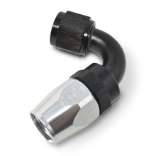 Load image into Gallery viewer, Russell Performance -12 AN Black/Silver 120 Degree Tight Radius Full Flow Swivel Hose End