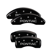 Load image into Gallery viewer, MGP 4 Caliper Covers Engraved Front &amp; Rear Pontiac Black finish silver ch