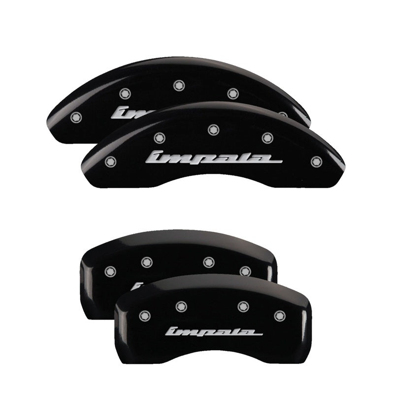 MGP 4 Caliper Covers Engraved Front & Rear Impala Black finish silver ch