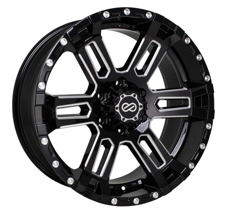 Enkei Commander 17x8 5mm Offset 6x139.7 Bolt Pattern 108 Bore Black Machined Wheel