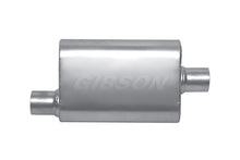 Load image into Gallery viewer, Gibson MWA Superflow Offset/Center Oval Muffler - 4x9x14in/2.5in Inlet/2.5in Outlet - Stainless