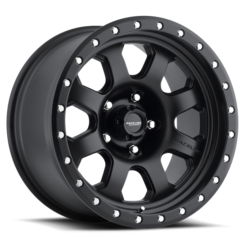 Raceline 929B Avenger 17x9in / 6x139.7 BP / -12mm Offset / 107.95mm Bore - Satin Black Wheel