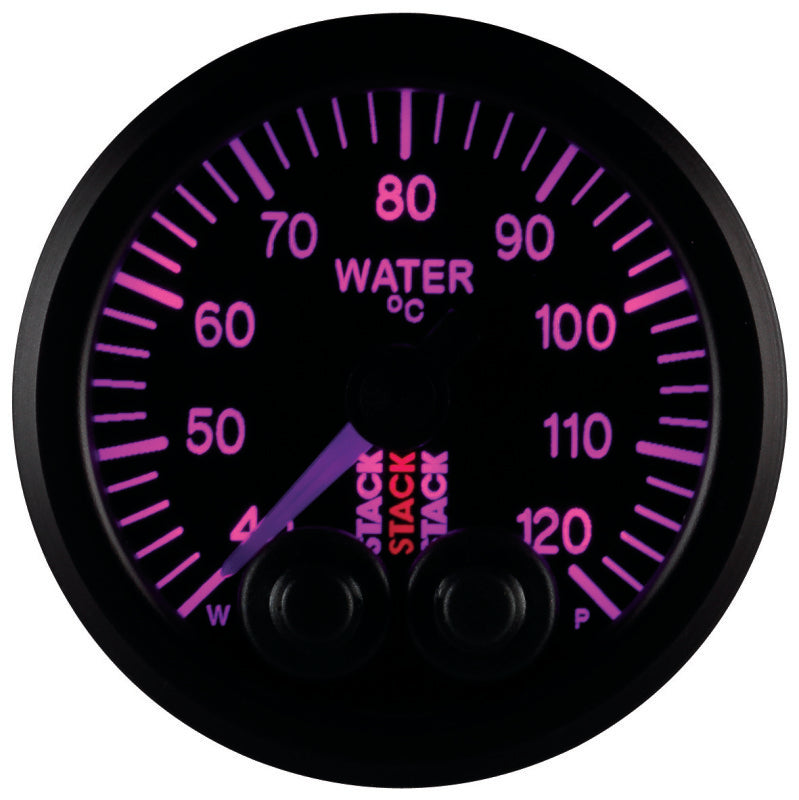 Autometer Stack 52mm 40-120 Deg C 1/8in NPTF Male Pro-Control Water Temp Gauge - Black