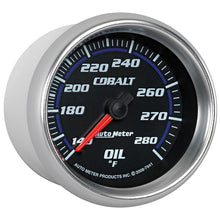 Load image into Gallery viewer, Autometer Cobalt 66.7mm 140-280 Degree F Mechanical Oil Temperature Gauge