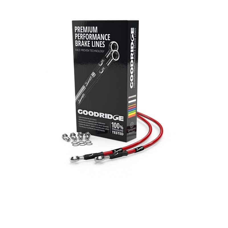 Goodridge 77-80 BMW R100S ATE Flexible Red Front SS Brake Lines