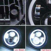 Load image into Gallery viewer, Raxiom 97-18 Jeep Wrangler TJ/JK Axial 7-Inch LED Headlights w/RGB Halo- Blk Hsng (Clear Lens)