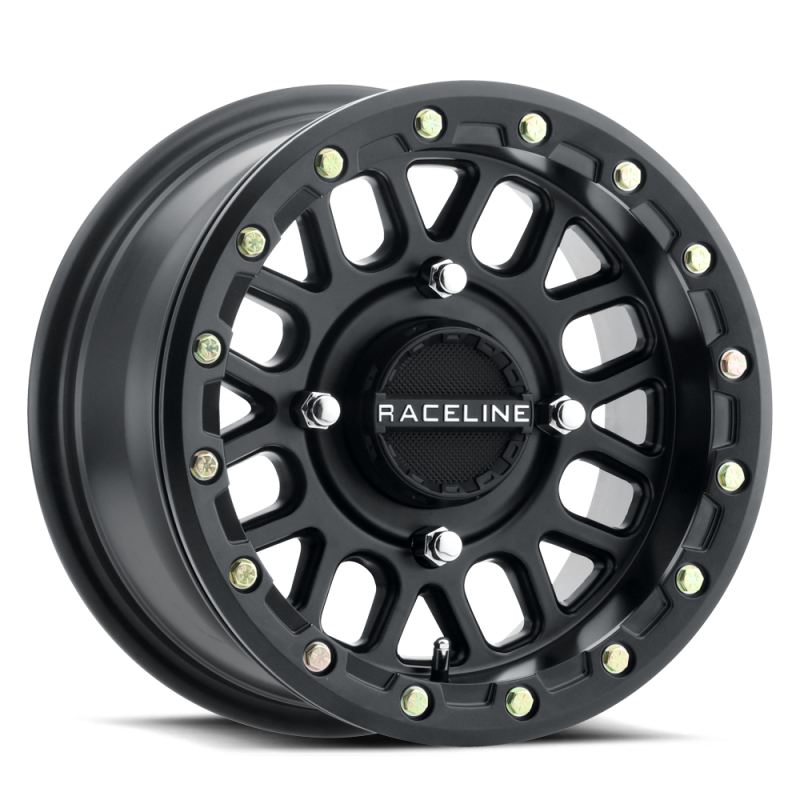 Raceline A92B Podium 14x7in / 4x156 BP / 38mm Offset / 132.5mm Bore - Satin Black Beadlock Wheel