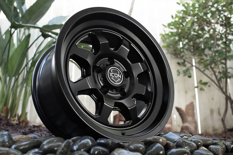 ICON Nuevo 17 X 8.5 6 X 135 6mm Offset 5in BS Satin Black