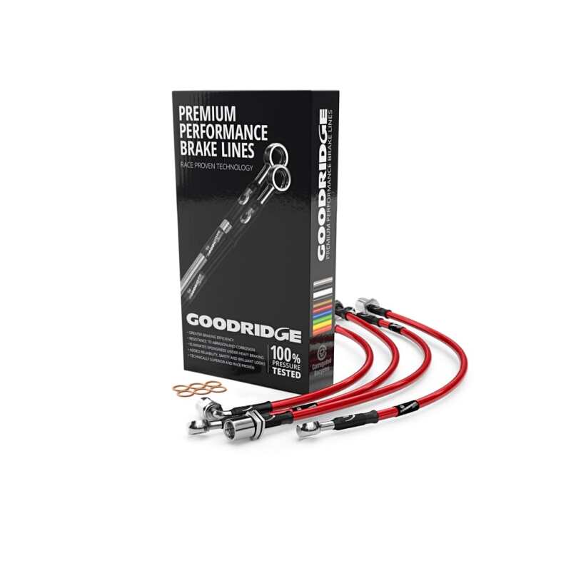 Goodridge 15-18 Audi A3 (Diesel) Stainless Steel Brake Lines - Red