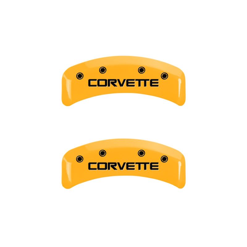 MGP 4 Caliper Covers Engraved F & R C4/Corvette Yellow Finish Black Char 1988 Chevrolet Corvette