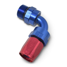 Load image into Gallery viewer, Russell Performance Hose End #6 Hose to #6 Radius Inlet Port Swivel 90 Deg Red/Blue