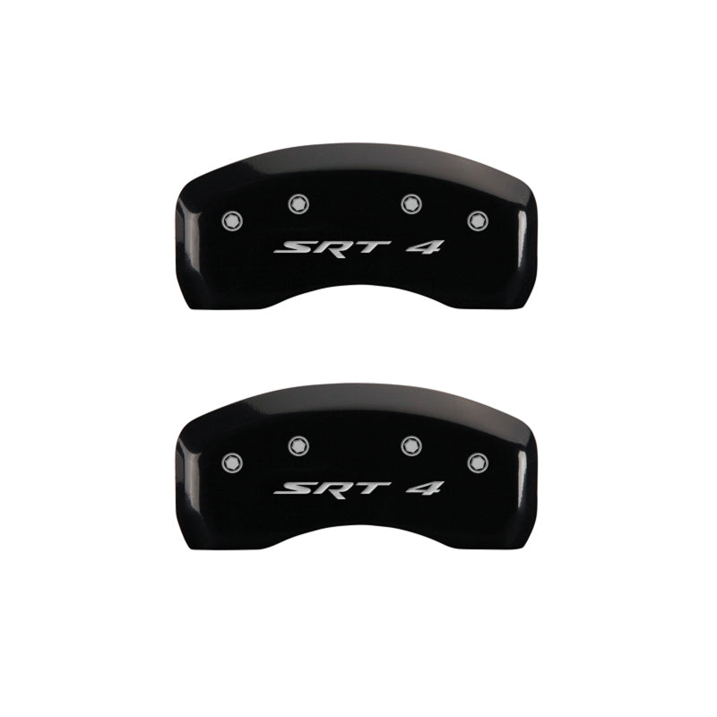 MGP 4 Caliper Covers Engraved Front & Rear SRT4 Black finish silver ch